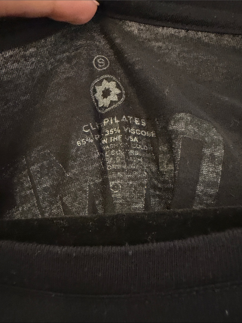 Club Pilates Long-Sleeve Tee - Black with White Logo - Picture 3 of 3